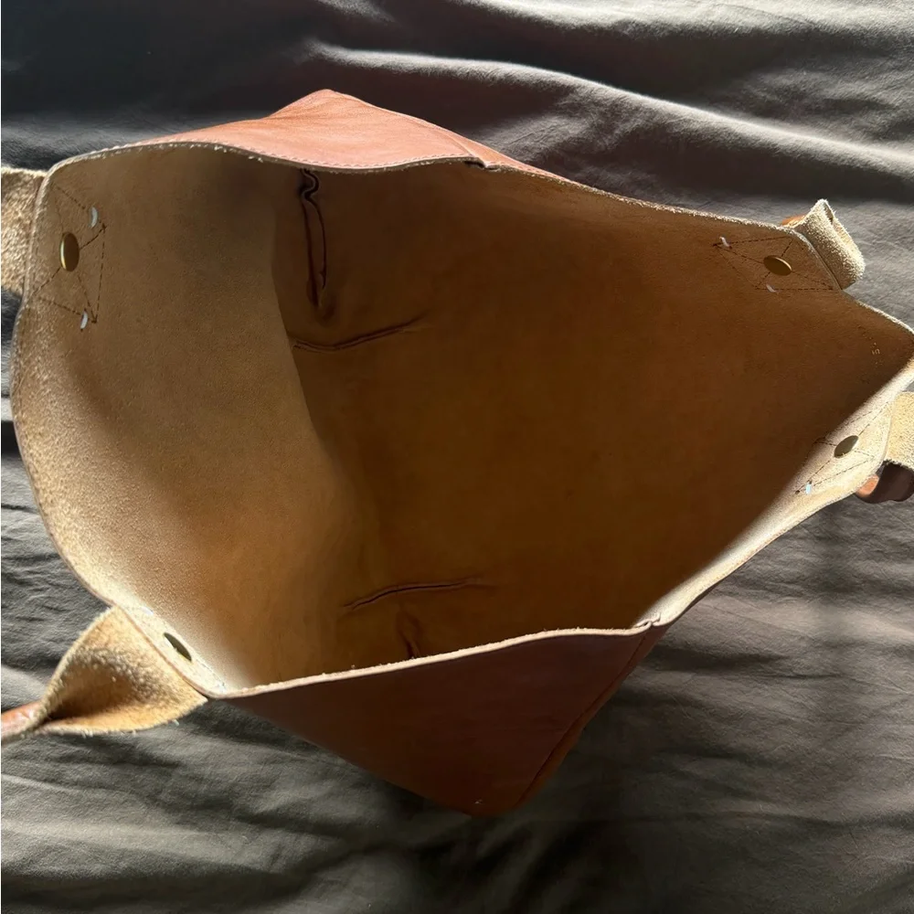 Brown Leather Tote Bag - “Tropezienne” CLARE V